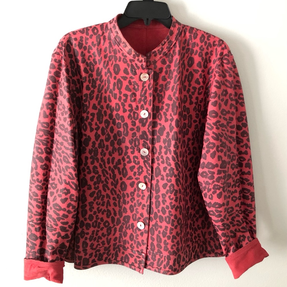 David Dart Reversible Leather Animal Print Jacket - Picture 4 of 6
